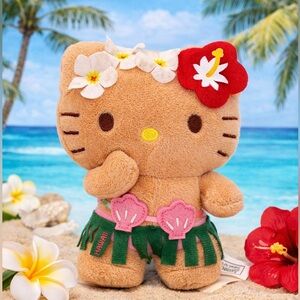 Hello Kitty Hawaii Hula Kiss Plush 6” Sanrio Limited Edition NWT